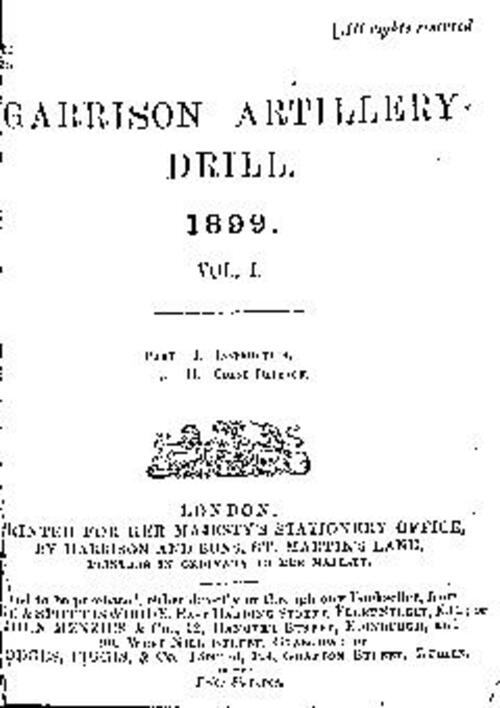 Garrison Artillery Drill, parts 1 and 2 (1899)